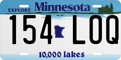 MN license plate 154LOQ