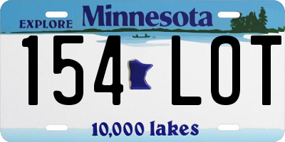 MN license plate 154LOT