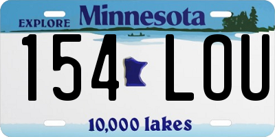 MN license plate 154LOU