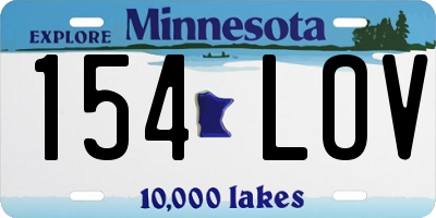 MN license plate 154LOV