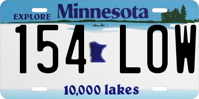 MN license plate 154LOW