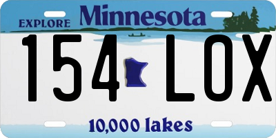 MN license plate 154LOX