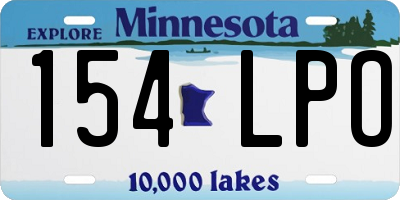 MN license plate 154LPO