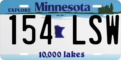 MN license plate 154LSW