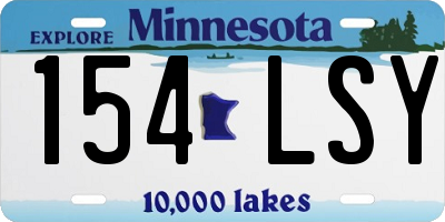 MN license plate 154LSY