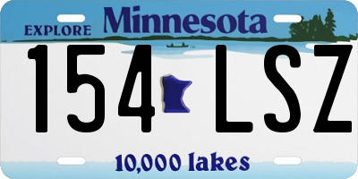 MN license plate 154LSZ