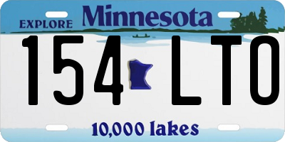 MN license plate 154LTO