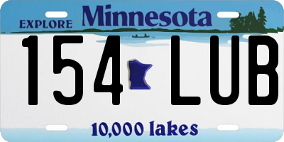 MN license plate 154LUB