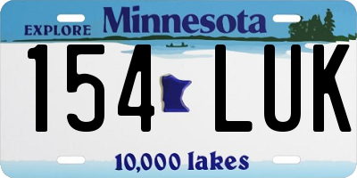 MN license plate 154LUK