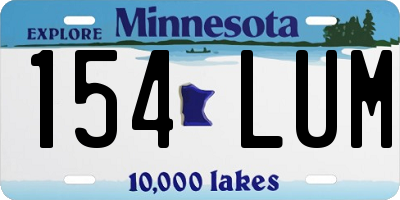 MN license plate 154LUM