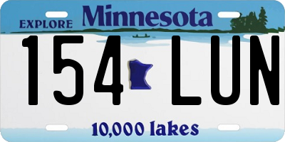 MN license plate 154LUN