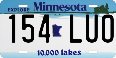 MN license plate 154LUO