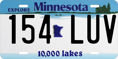 MN license plate 154LUV