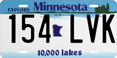 MN license plate 154LVK