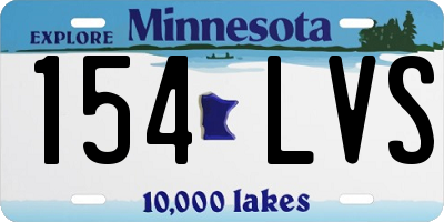 MN license plate 154LVS