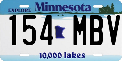 MN license plate 154MBV