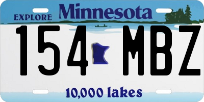 MN license plate 154MBZ