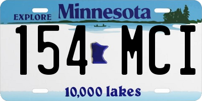 MN license plate 154MCI