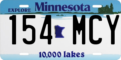 MN license plate 154MCY