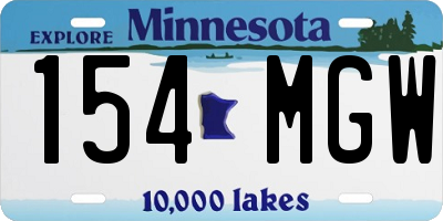 MN license plate 154MGW