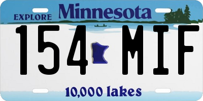 MN license plate 154MIF