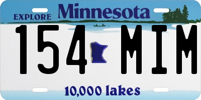 MN license plate 154MIM