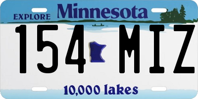 MN license plate 154MIZ