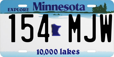 MN license plate 154MJW