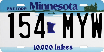 MN license plate 154MYW