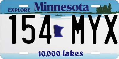 MN license plate 154MYX