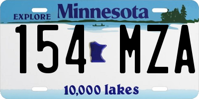 MN license plate 154MZA