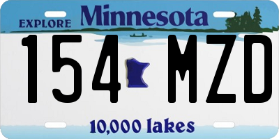 MN license plate 154MZD