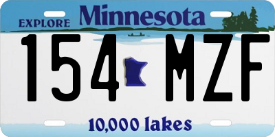 MN license plate 154MZF