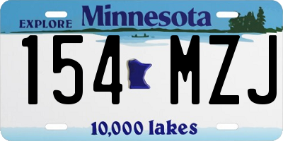 MN license plate 154MZJ