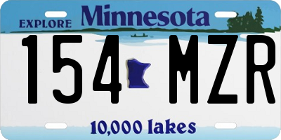 MN license plate 154MZR