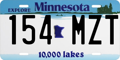 MN license plate 154MZT