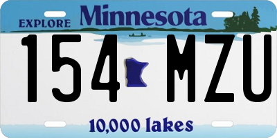 MN license plate 154MZU