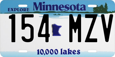 MN license plate 154MZV