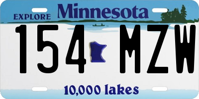 MN license plate 154MZW