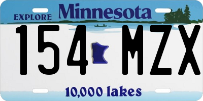 MN license plate 154MZX