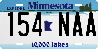 MN license plate 154NAA