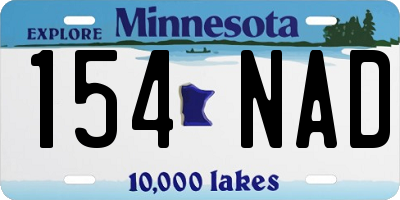 MN license plate 154NAD