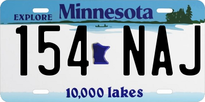 MN license plate 154NAJ