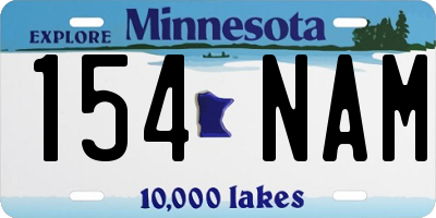 MN license plate 154NAM