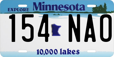 MN license plate 154NAO