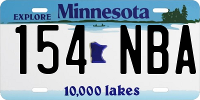 MN license plate 154NBA