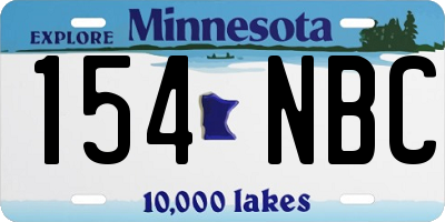 MN license plate 154NBC