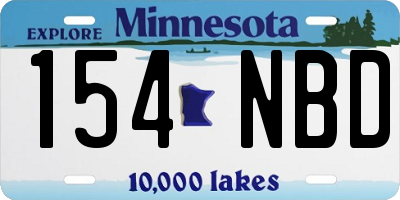 MN license plate 154NBD