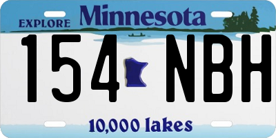 MN license plate 154NBH