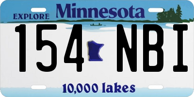 MN license plate 154NBI